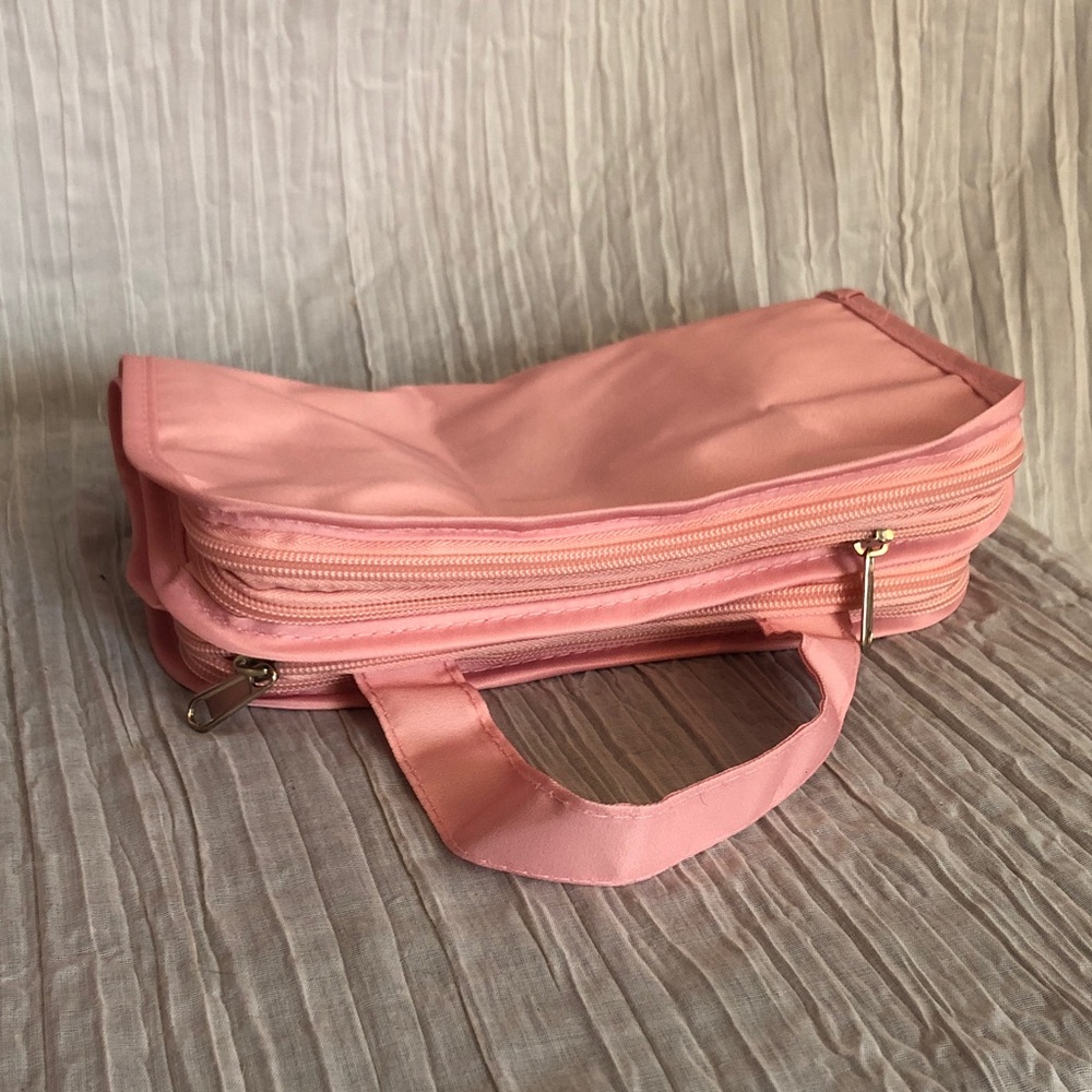 PERIEA set of 2 pink ditty bags laundry travel bags & CLINIQUE cosmetic bag NWOT - Picture 5 of 14